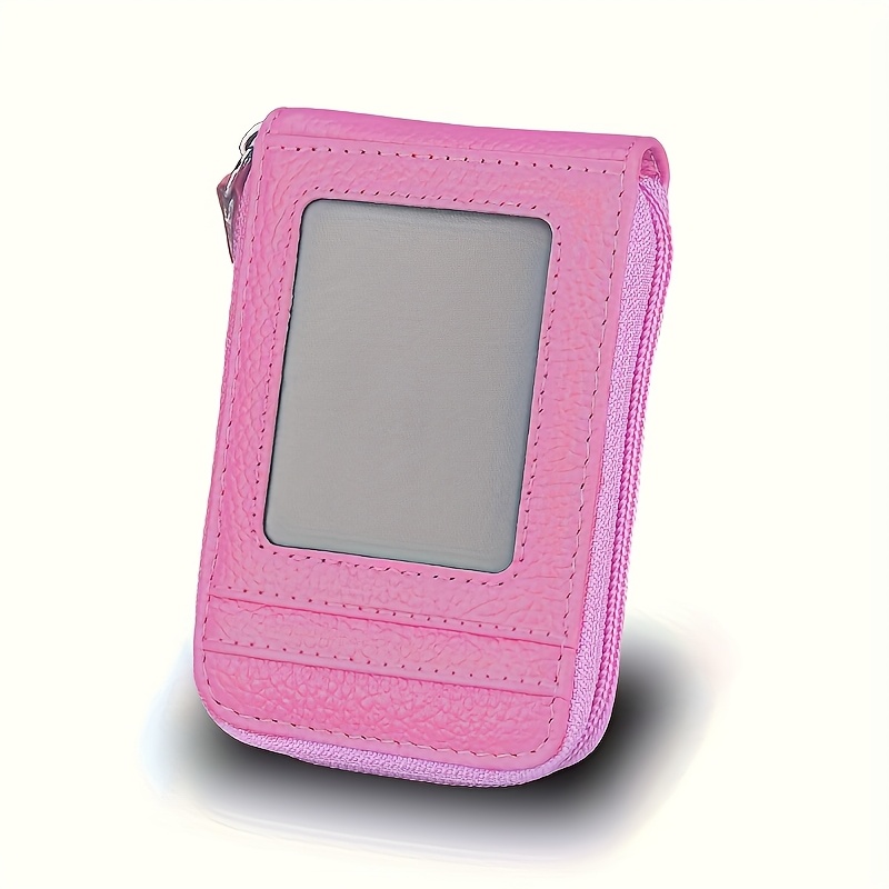 Womens Credit Card Wallet, Case Wallet With Id Window, Zipper Card Cases Holder For Women