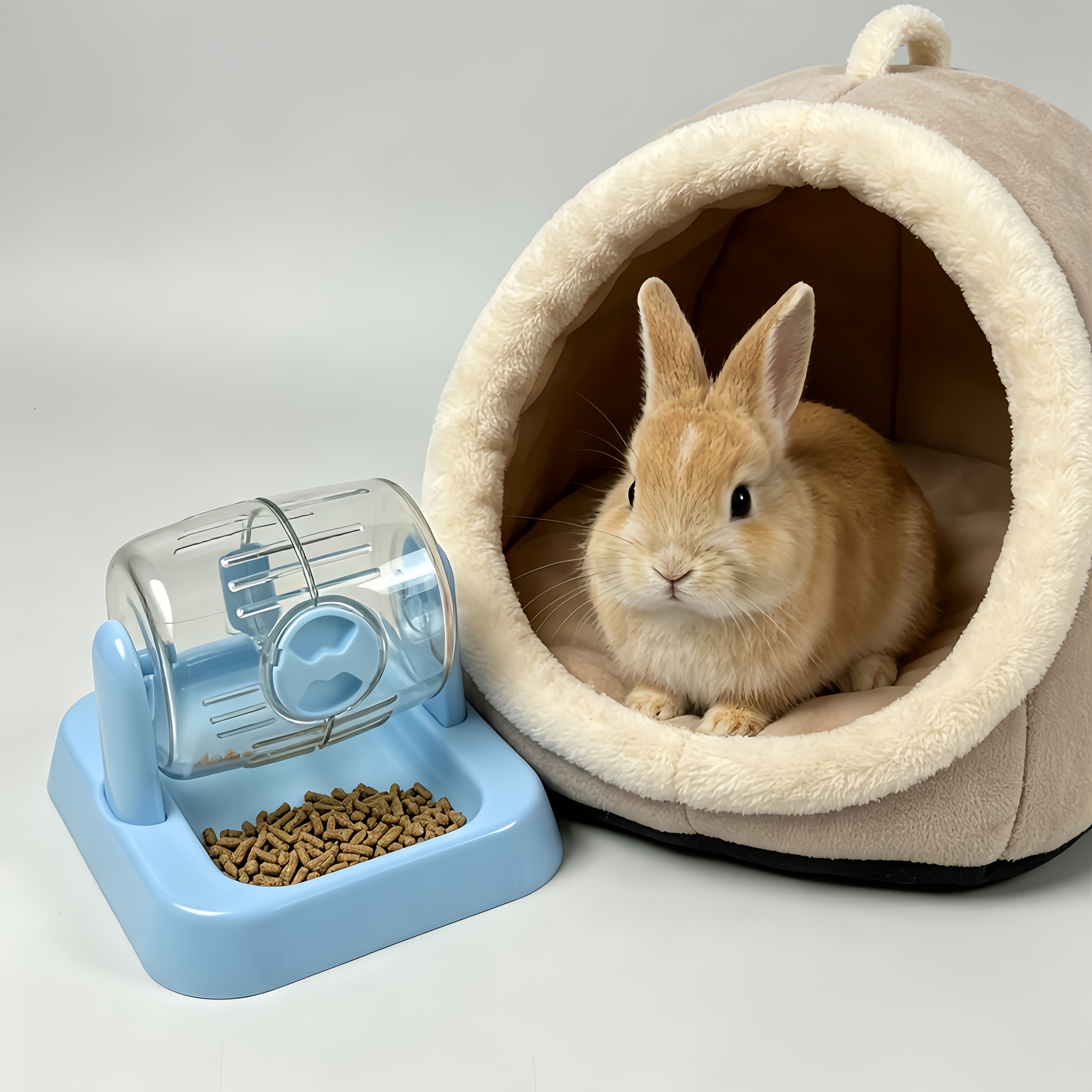 Dual-Use Wheel Feeder for Hamsters and Small Pets