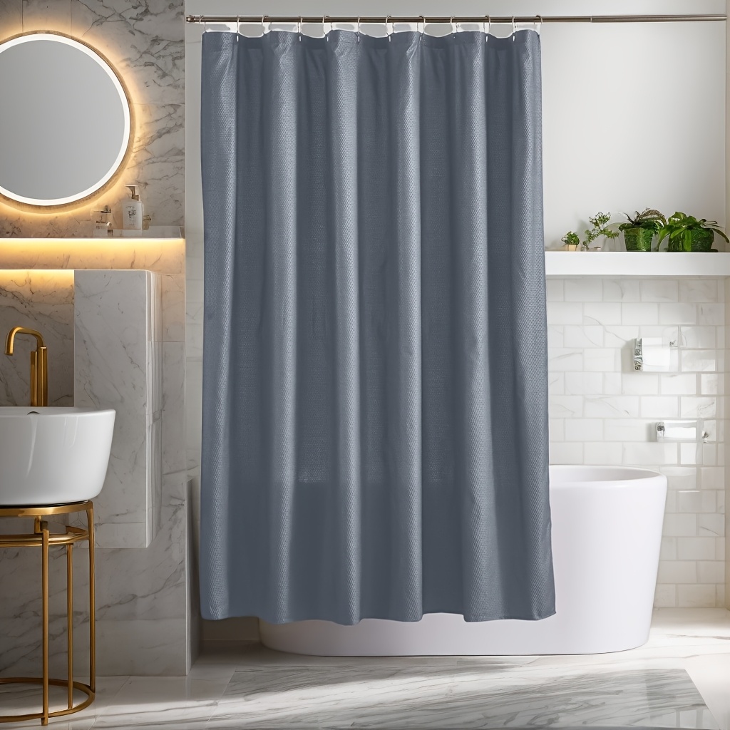 

Luxury Grey Shower Curtain - Waterproof, Heavy-duty Fabric For Bathroom Decor, 72x72 Inches With Ring Holes