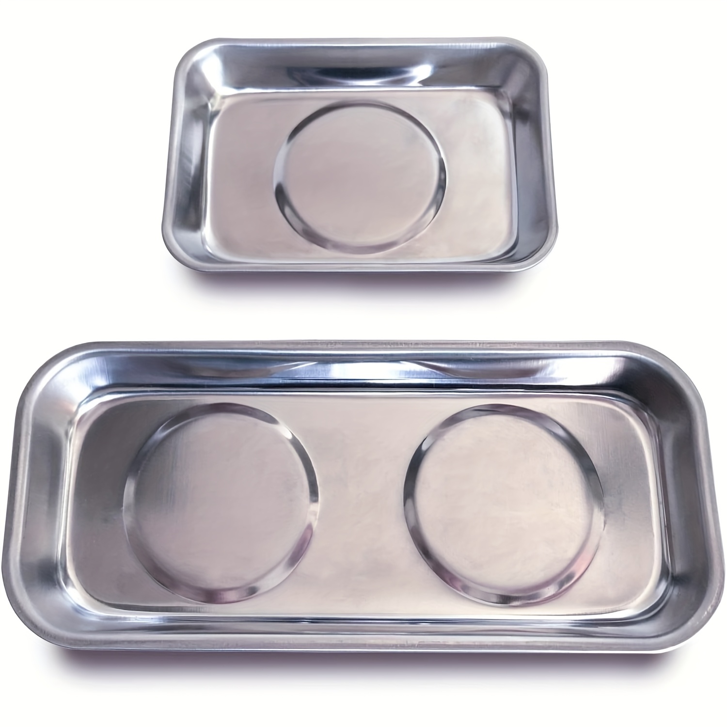 TEMU 2pcs Magnetic Tray Holder Set, Made Of Stainless Steel With Strong Magnets, Suitable For Mechanics And Automotive Magnetic Storage Trays