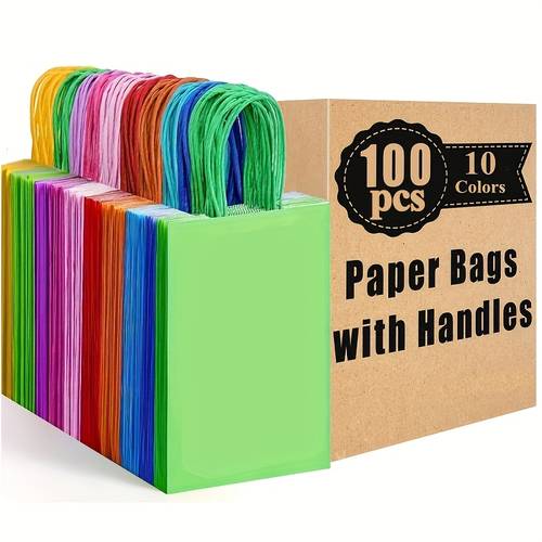 gift for her him 20 40 100pcs small paper gift bags with handles paper party favor bags bulk for kids birthday baby shower crafts wedding party supplies teacher appreciation gifts graduation decorations class of 26 party supplies