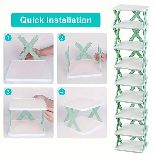 9 tier space saving vertical shoe rack stackable plastic shoe organizer for entryway closet hallway bathroom dorm easy assembly holds 9 pairs of shoes shoe storage organizer dorm organizer sturdy shoe rack tool