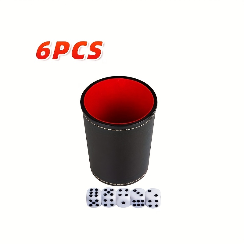TEMU 6pcs Dice Cup + Dice, Red Inner Dice Cup, Very Suitable For Bar Parties, Dice Board Games