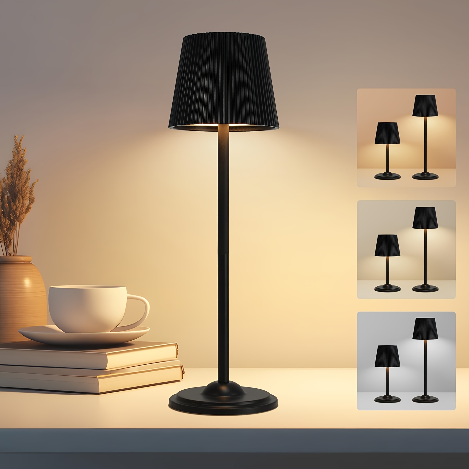 Two-Pack Portable LED Rechargeable Desk Lamps with Touch Control
