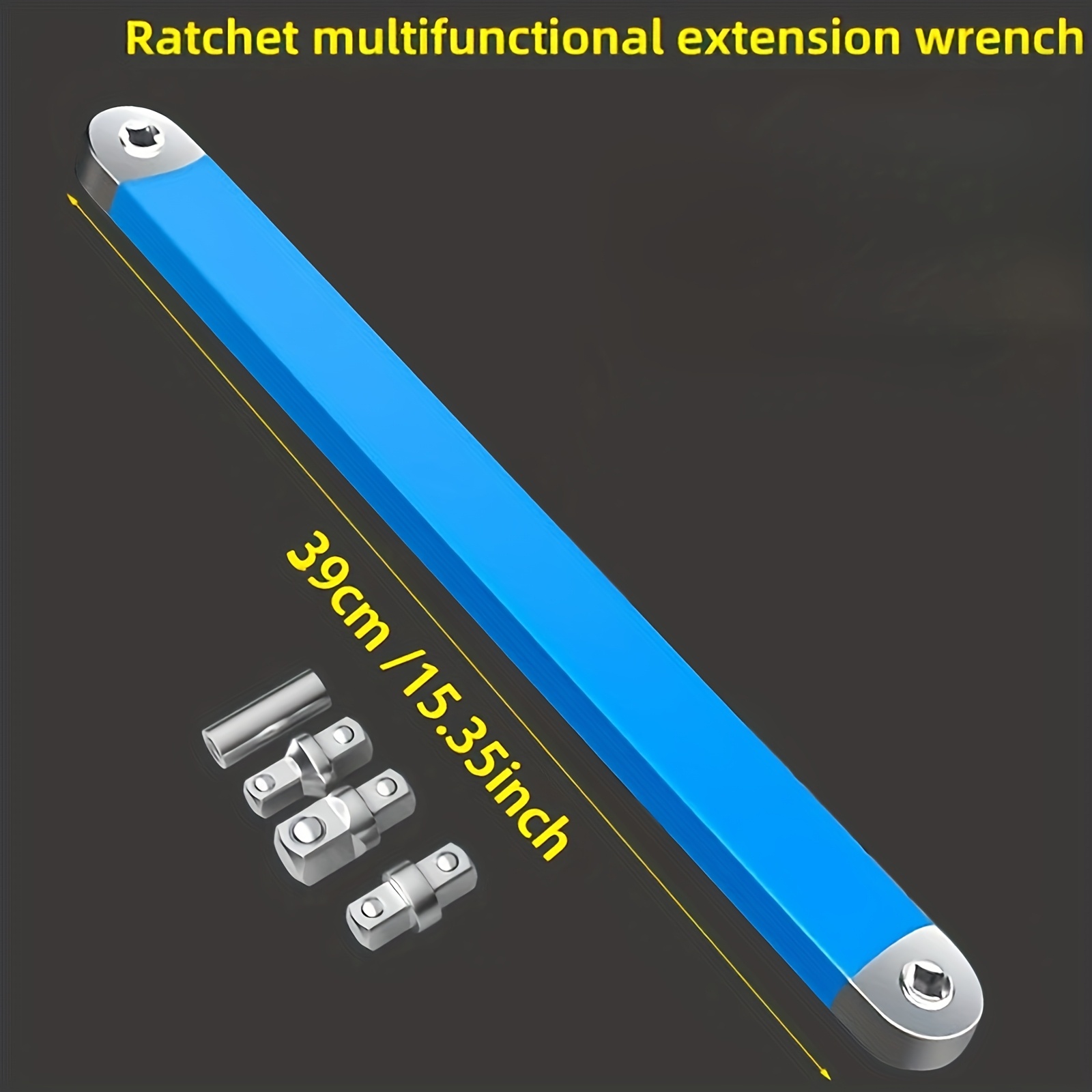 TEMU Multi-functional Extension Wrench, 39cm/15.35inch, Ratchet Conversion, Narrow Extension, Quick Release Socket, Tool For Maintenance
