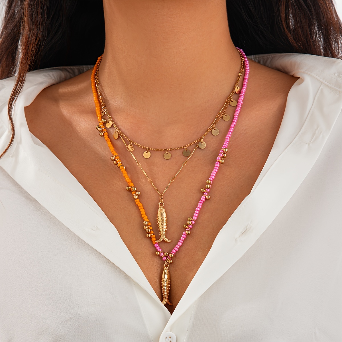 

- 3pcs Beaded Pendant Set - & For , For &