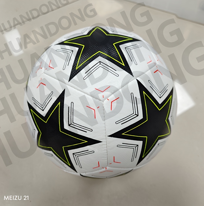 1 Standaard Formaat 5 Machine Gestikte Voetbal | PU Materiaal, Sport Liga Buitenwedstrijd Voetbal Training Bal