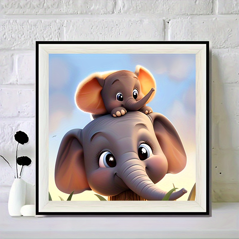 5d Diamond Painting Diy Elephant Family Handmade Home Gift - Temu