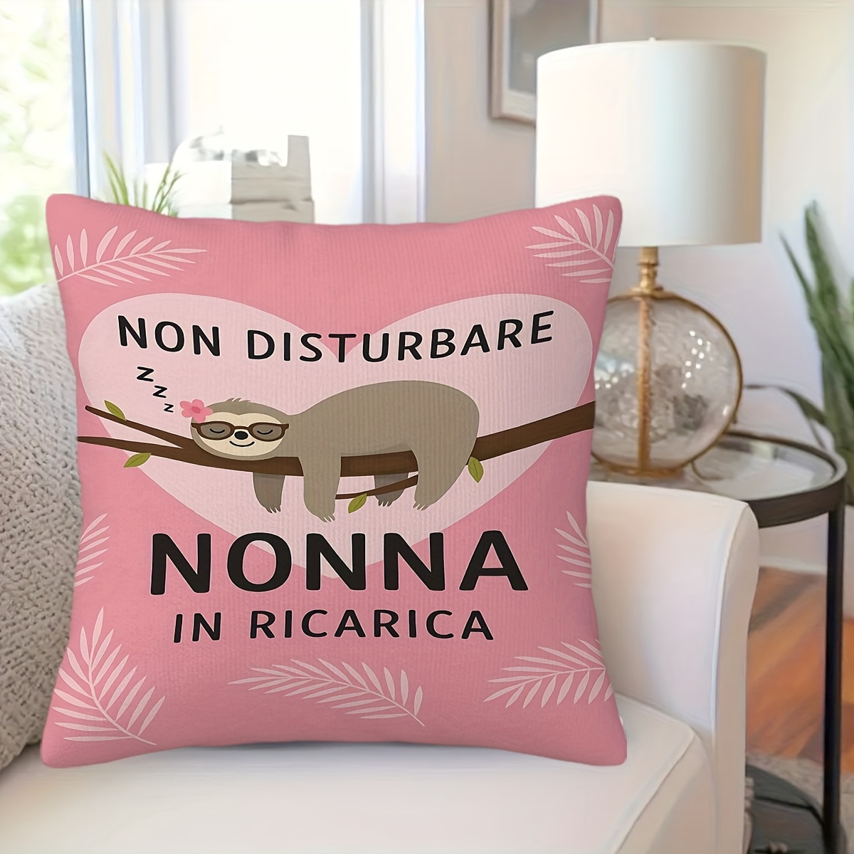 TEMU 1pz Cuscino con Nonna , Copricuscino in Peluche Corto, Stampa Monofacciale (Cuscino Non ). per Decorare Divani, Camere da Letto, , Soggiorni e .