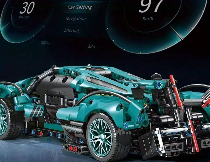 1300pcs+ Building Block Car Model Set, Made Of ABS Material, Easy To Assemble, Perfect Gift For Birthdays, Christmas, Halloween, Thanksgiving, New Year, And Parties, Suitable For Age 14 +