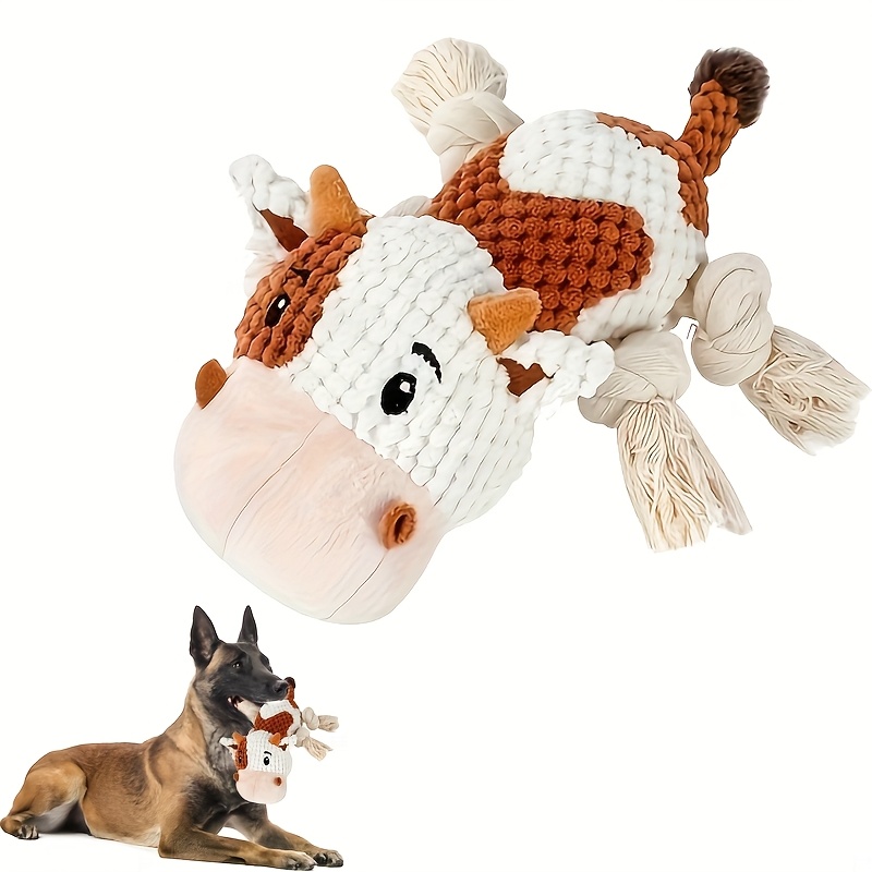 TEMU Rope Interactive Plush Dog Toy, Cute Creaking Dog Toy With Crease Paper, Dog Chew Toy, Suitable For Small, Medium And Large Dog, Without Battery