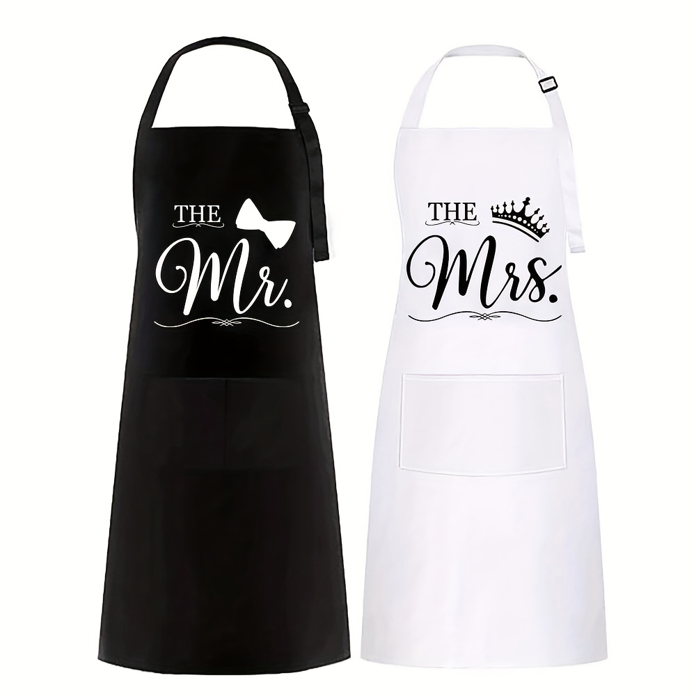 TEMU Set Grembiule da Cucina e Pasticceria e per Sposa e , Copertura per Abito di Fidanzamento e Matrimonio, Copertura per Cena come Sig. e Sig.ra,