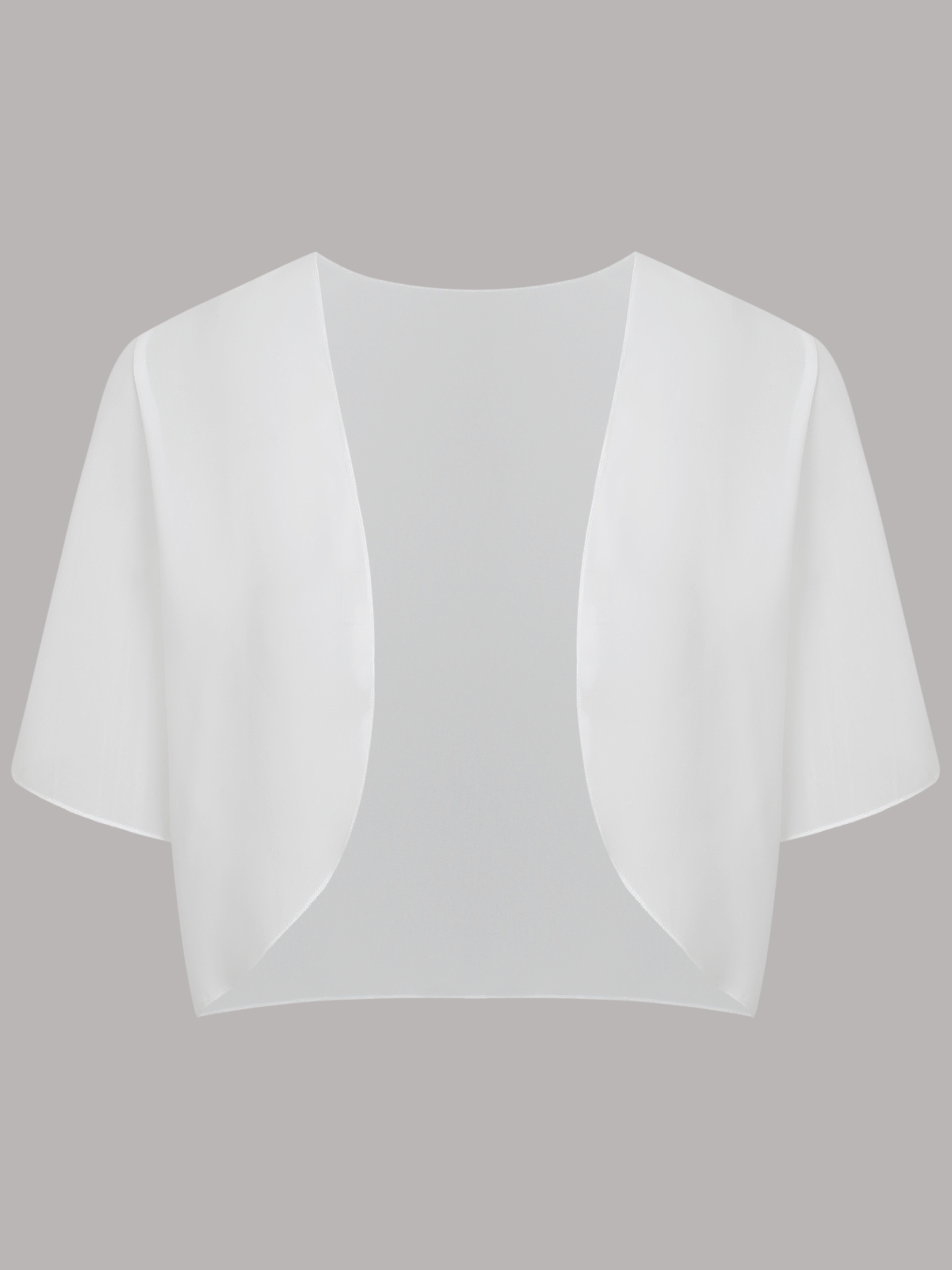Elegant White Chiffon Shawl Cardigan for Women | Open Front, Short Sleeve | Semi-Sheer Polyester Top | Lightweight & Breathable | Perfect for Spring/Summer Layering | Versatile Fashion Accessory, Summer Layering Piece | Modern Minimalist | Sleek Fabric, Lightweight Cardigan