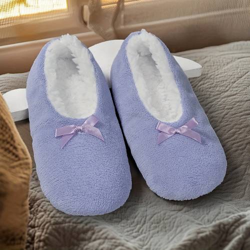 unisex winter plush fleece slip on slippers with floral pattern soft fabric indoor house shoes warm for men women