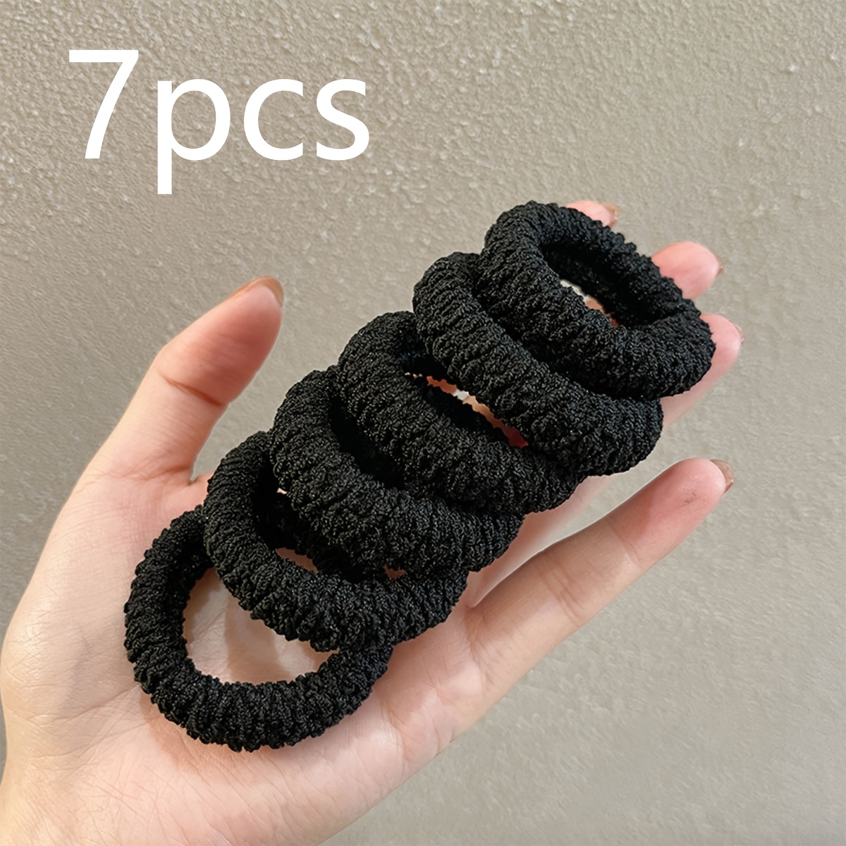 TEMU Juego de 7 accesorios para el cabello tipo de , gruesos, de elasticidad, sin costuras, con de toalla