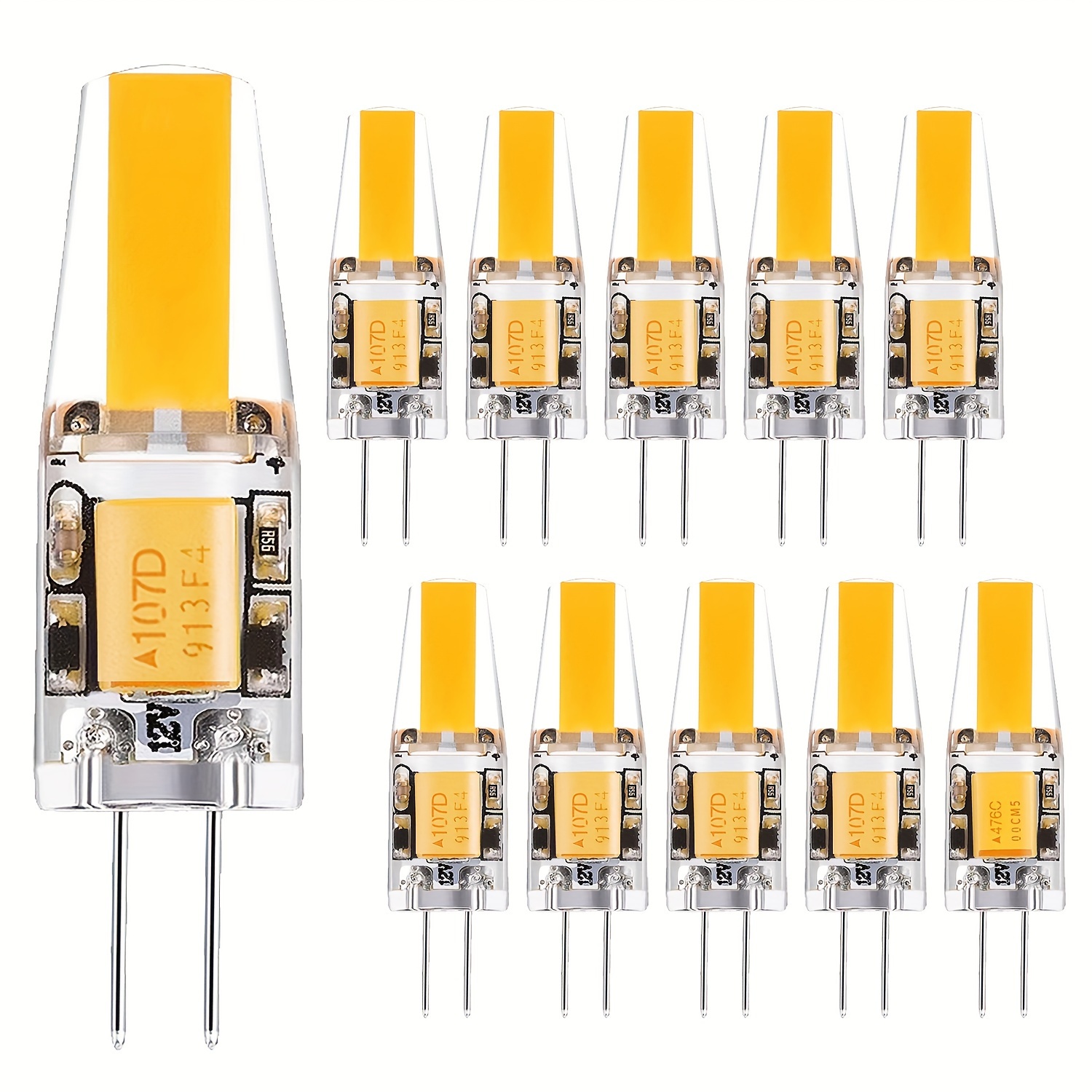 

Lot de 5/10 ampoules LED G4 à broches G4 AC/DC12V blanc chaud 2700K 2W pour éclairage paysager, luminaires suspendus, lampe encastrée sous armoire, éclairage