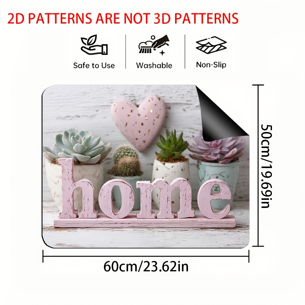 TEMU 1pc A 2d Flat Printed Stove Protector Mat For Valentine's Day, Featuring A Retro Pink , Ideal For Stylish Kitchen Decoration, Serving As A Stove