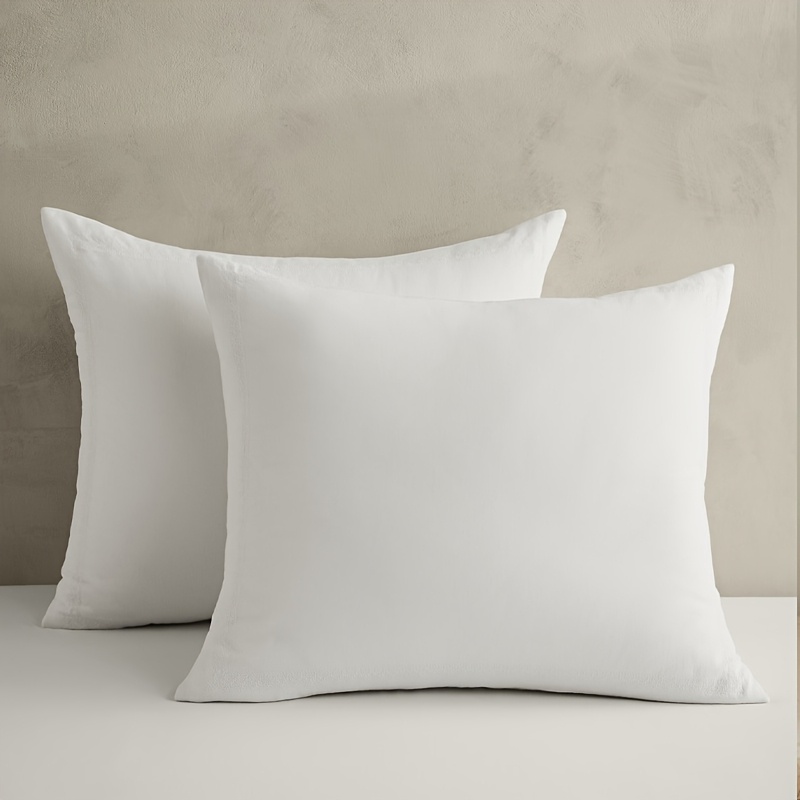 Image of 2pcs Goose Down Pillows 80x80cm 1000g Fill 100% Cotton Cover Washable White Comfortable Sleep Pillow Ideal For Bedroom Sofa Soft Medium Firm High-quality Pillow