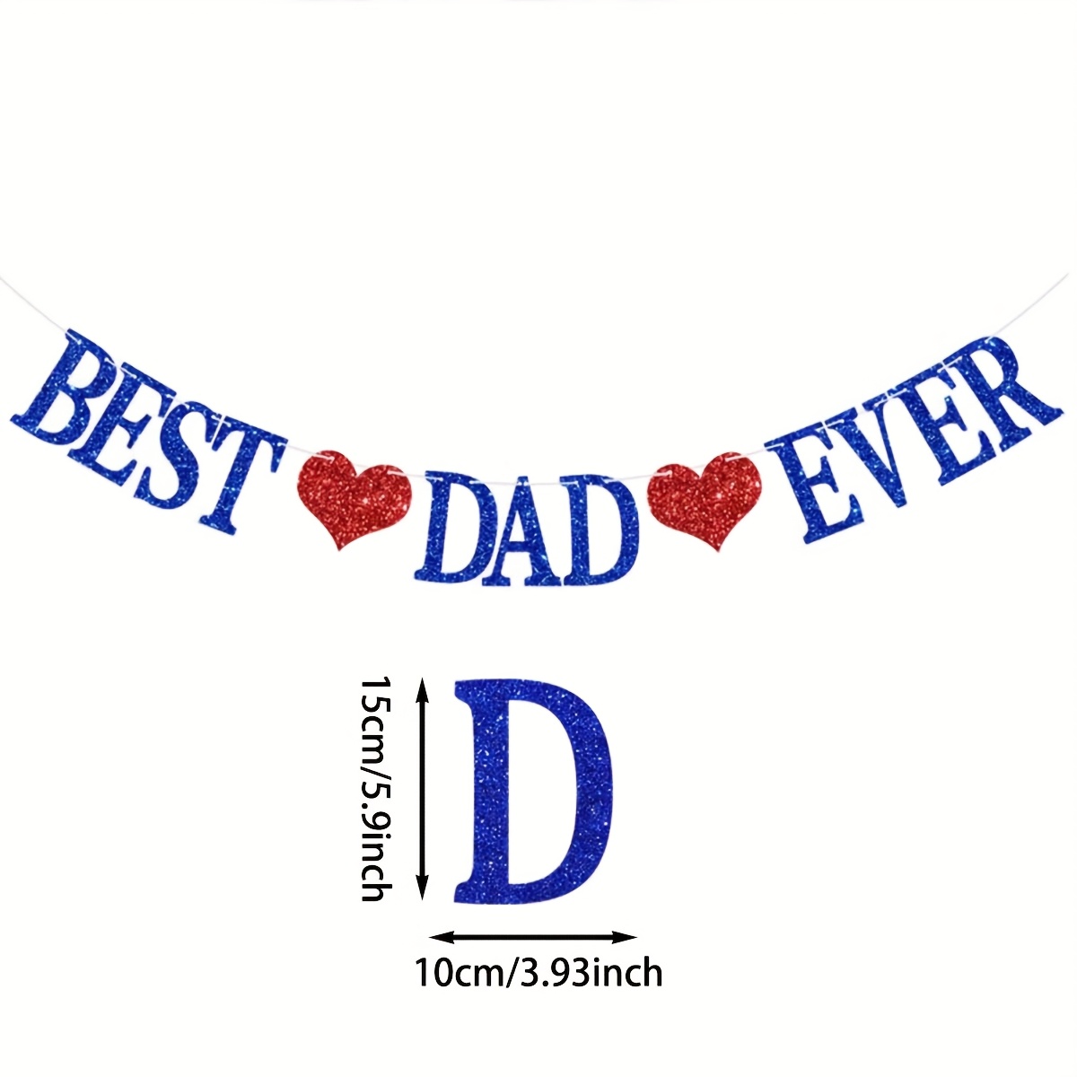 1pc Best Dad Ever Happy Father's Day Banner Shimmering Father's Day Party Decor Party Banner, Bunting
