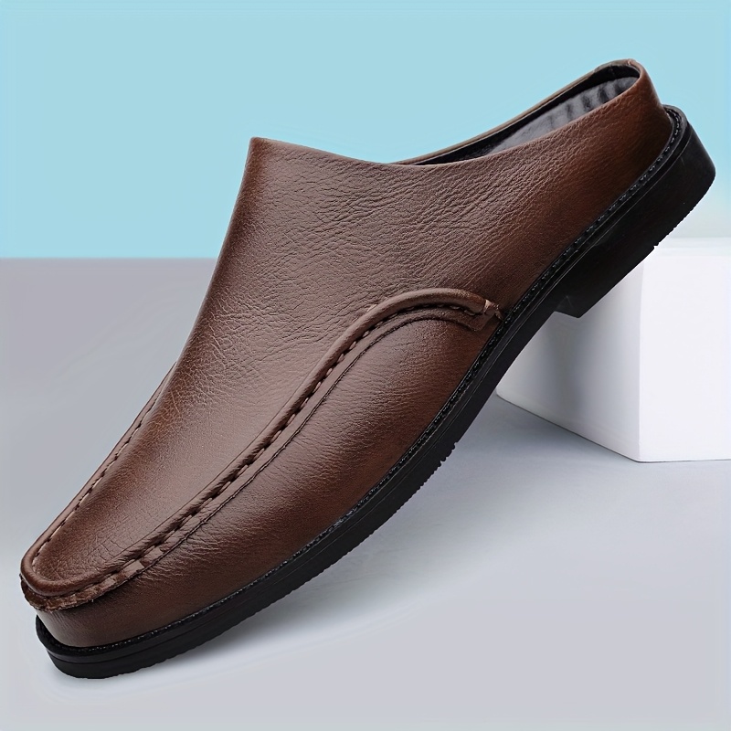 mens summer breathable half slipper loafers black cover - Temu Canada