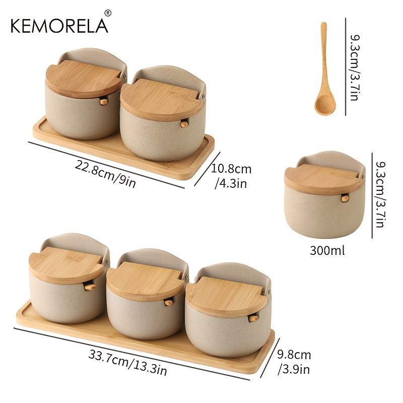 2/3 Stück/Set, Gewürztopf-Set, Küchengewürztopf, Gewürzbehälter, Keramik-Mononatriumglutamat