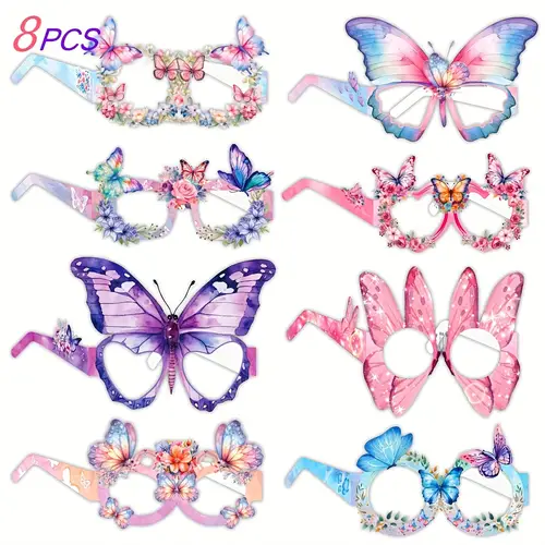 8 new party glasses themed party glasses spring summer new suitable for birthdays weddings holidays and marriage proposals suitable for parties weddings graduation ceremonies anniversaries new party paper glasses universal size