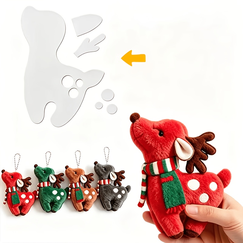 TEMU A Set Of Elk Sewing Templates, Christmas Quilting Templates, For Making Handmade Elk, Very Suitable For Handicraft Lovers, Used As Gifts, Bag