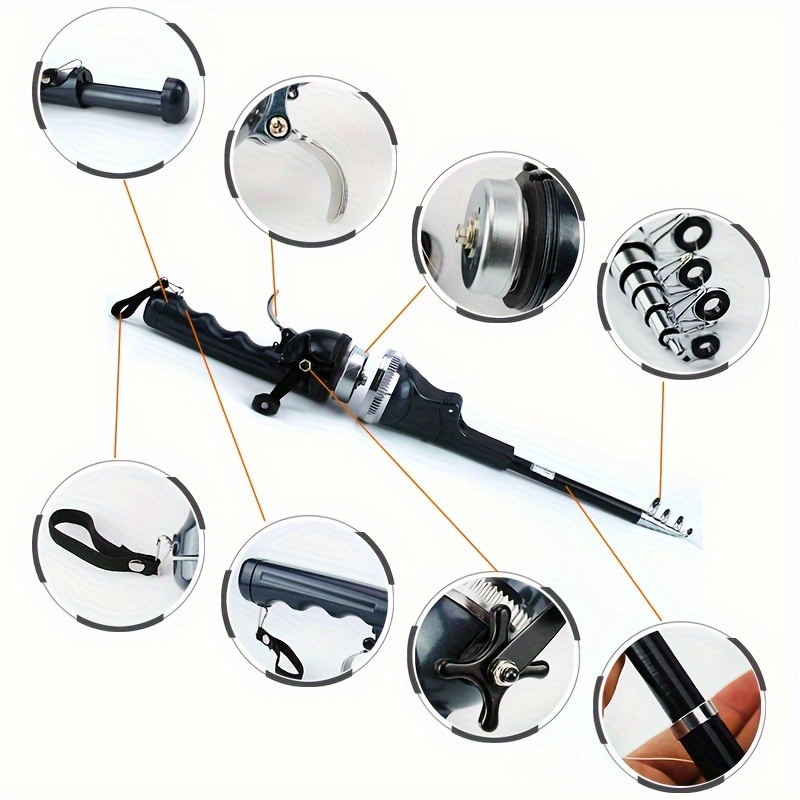 1pc portable telescopic fishing rod with line foldable pocket size outdoor fishing gear details 4