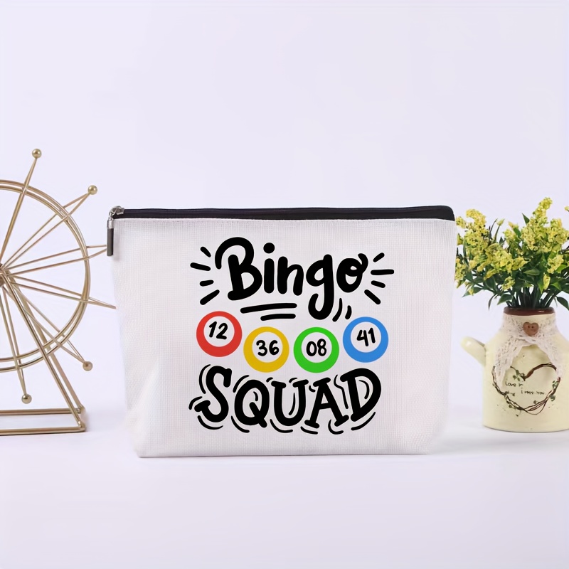 

Bingo Squad Zipper Pouch | Multi-function Organizer Bag For Cosmetics, Travel Essentials, Stationery | Stylish Accessory Case For Bingo Lovers