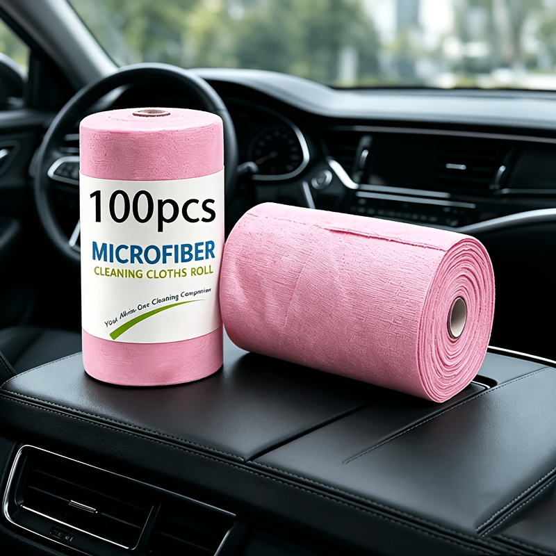 TEMU 100pcs Oversized Fiber Mop Rolls, Reusable Hand Torn Cleaning Cloths, Multifunctional Car Cleaning Mops, And Household Kitchen Wipes. Reusable