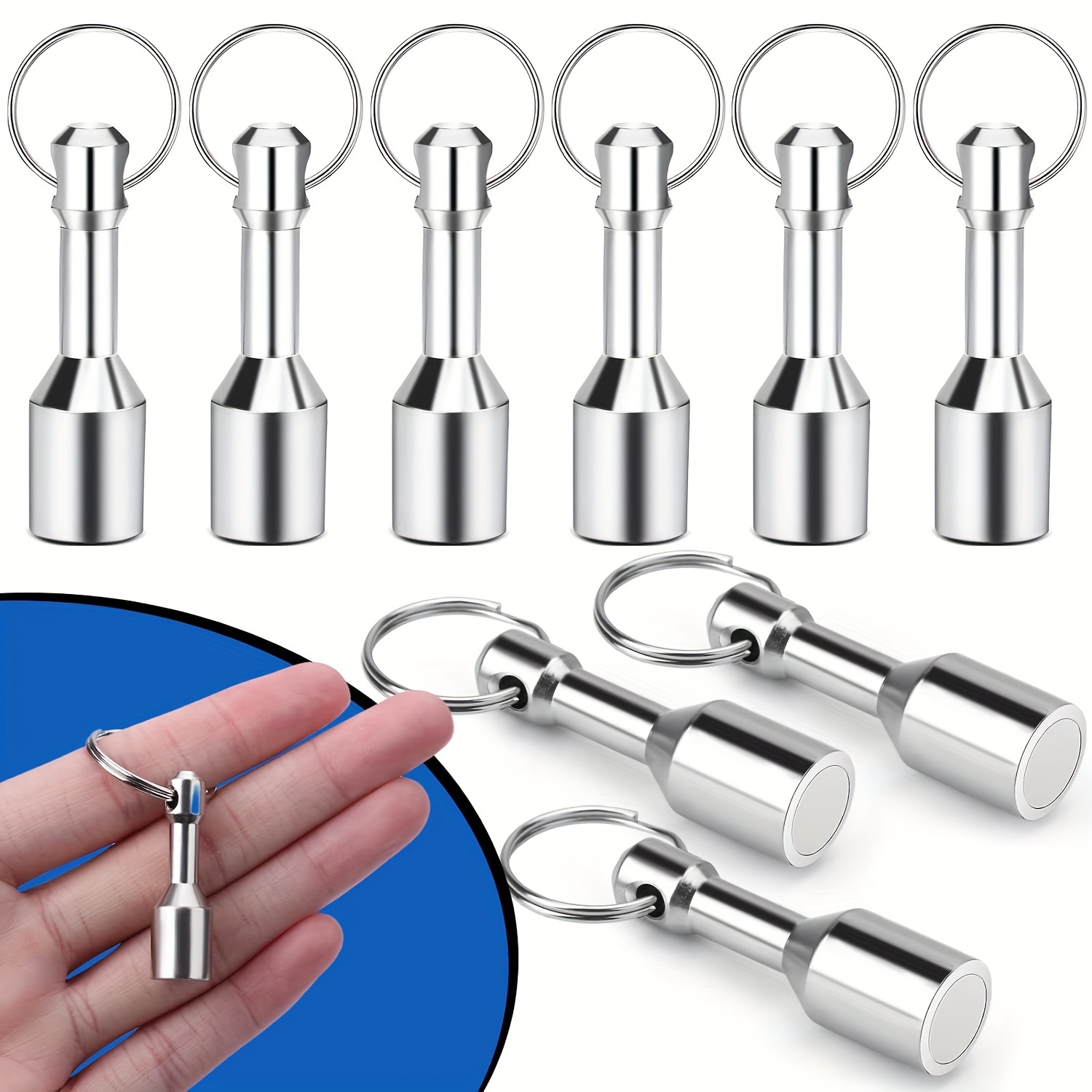 

4pcs Ultra-strong Magnetic Key Holders - Perfect For Metal Surfaces, Easy Install, Polished Finish - Ideal For Outdoor Adventures & Home Organization