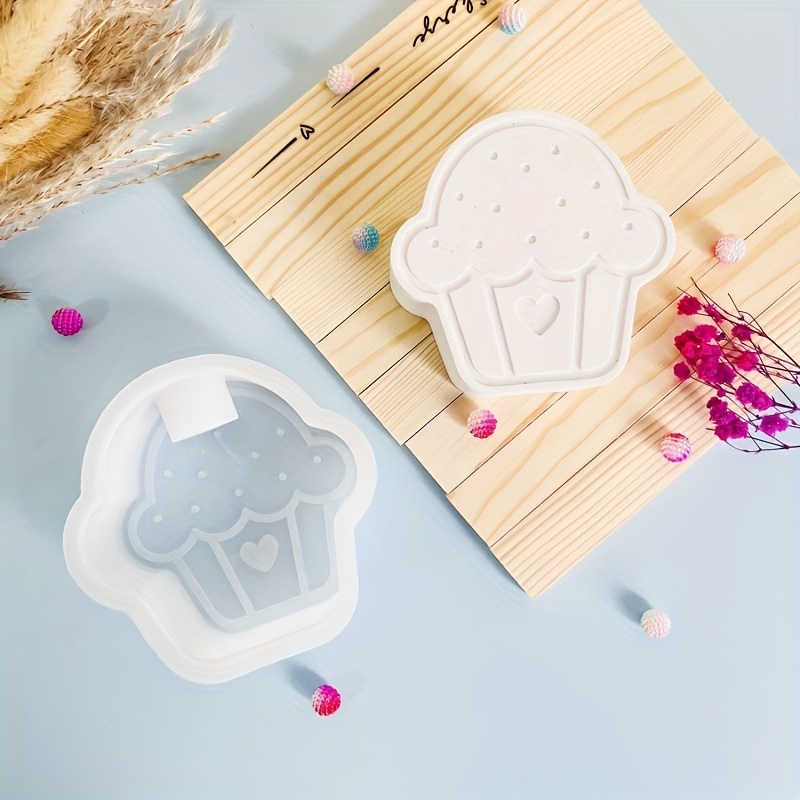 1pc   cupcake shaped resin casting mold diy cake candle holder silicone mold for handmade decorations home decoration craft supplies candle holder decorations decorative candle holder durable craft material Product details 3