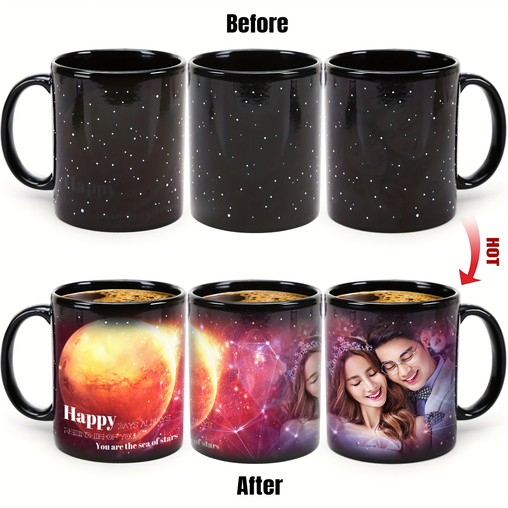 Customization: Star Changing Mug, Photo Customization, Text Customization, Birthday Gift