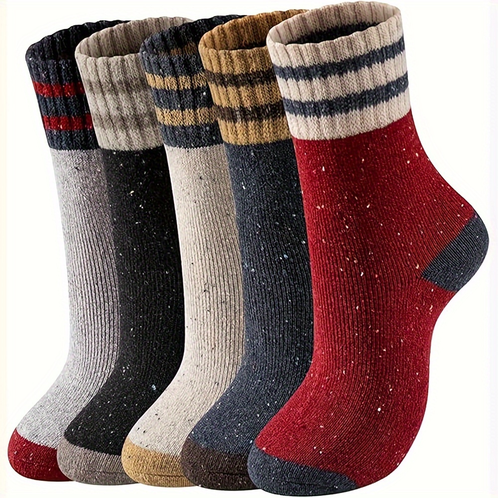 

Women's Wool Socks - Women's Wool Socks Men's Winter Socks Warm Thick Knit Wool Soft Vintage Casual Mid-calf Socks