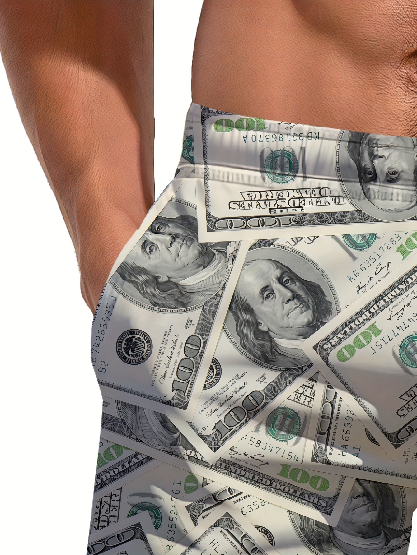 shorts playa hombre diseño impreso en 3d billetes dólar Temu Uruguay