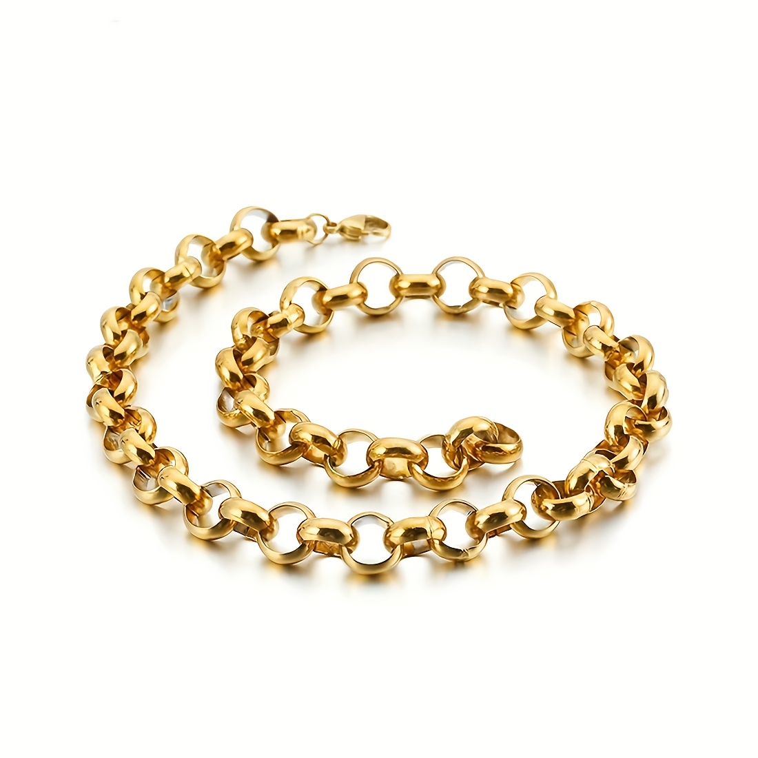 TEMU 1pc Collar de Cadena O de Acero Inoxidable, Cadena Unisex para Clavícula, Cadena para Suéter, Moda Hip-Hop de Lujo, Ideal para Salidas , Fiestas