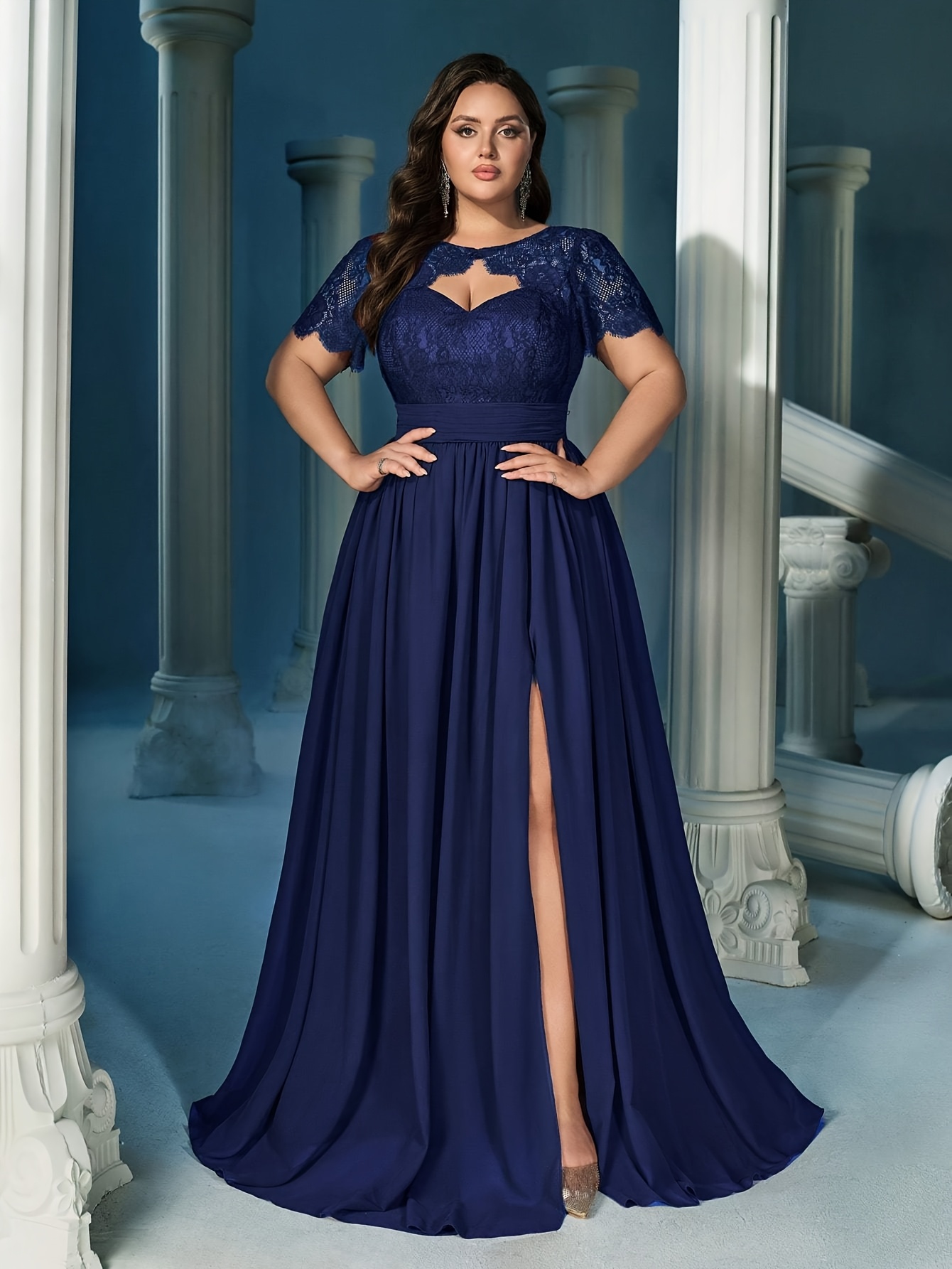 plus size plus size elegant burgundy plus size - Temu