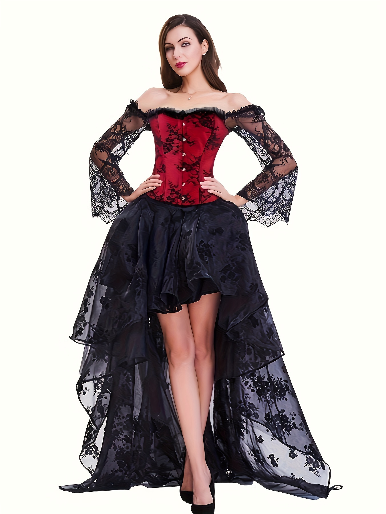 Women Gothic Corset Dress Halloween Party Steampunk Dresses Corset