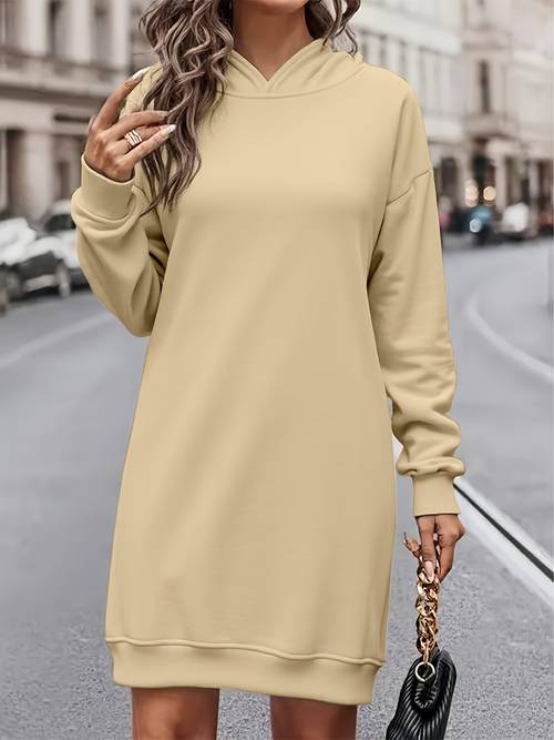 womens fashion letter print hooded sweatshirt dress high end street style lined color block hoodie for autumn winter elegant long hooded sweatshirt for casual wear