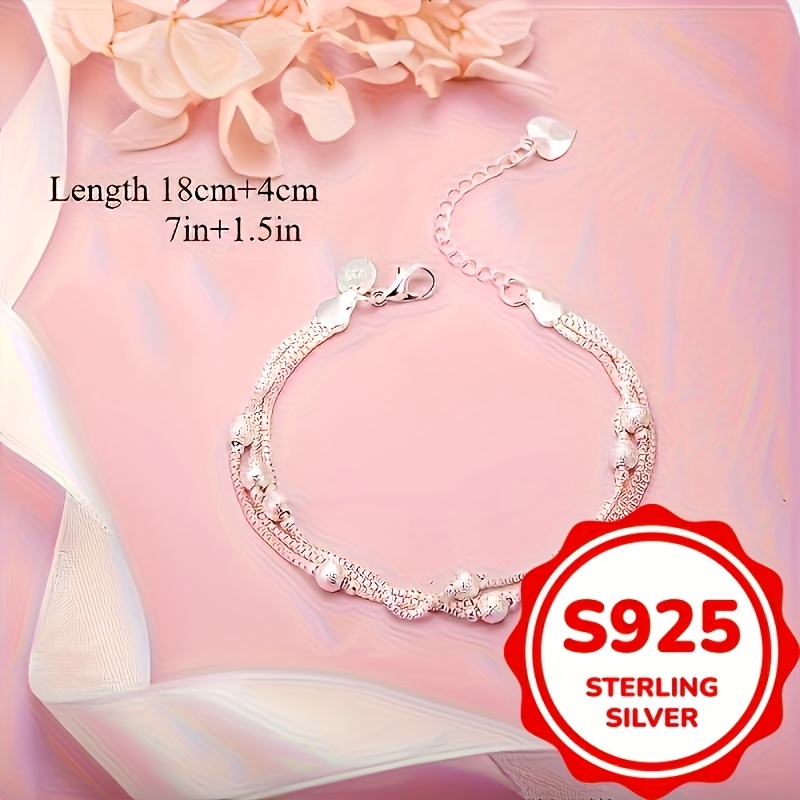 Boho Chic Bracelet Matte Beads & 925 Silver Chain