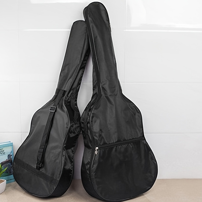 

Étui de guitare noir avec double sangle à l'horizontale réglable, 41 pouces, rembourrage en éponge de 0,25 pouce, tissu Oxford à , tapis antidérapant, sac de guitare rembourré et protecteur