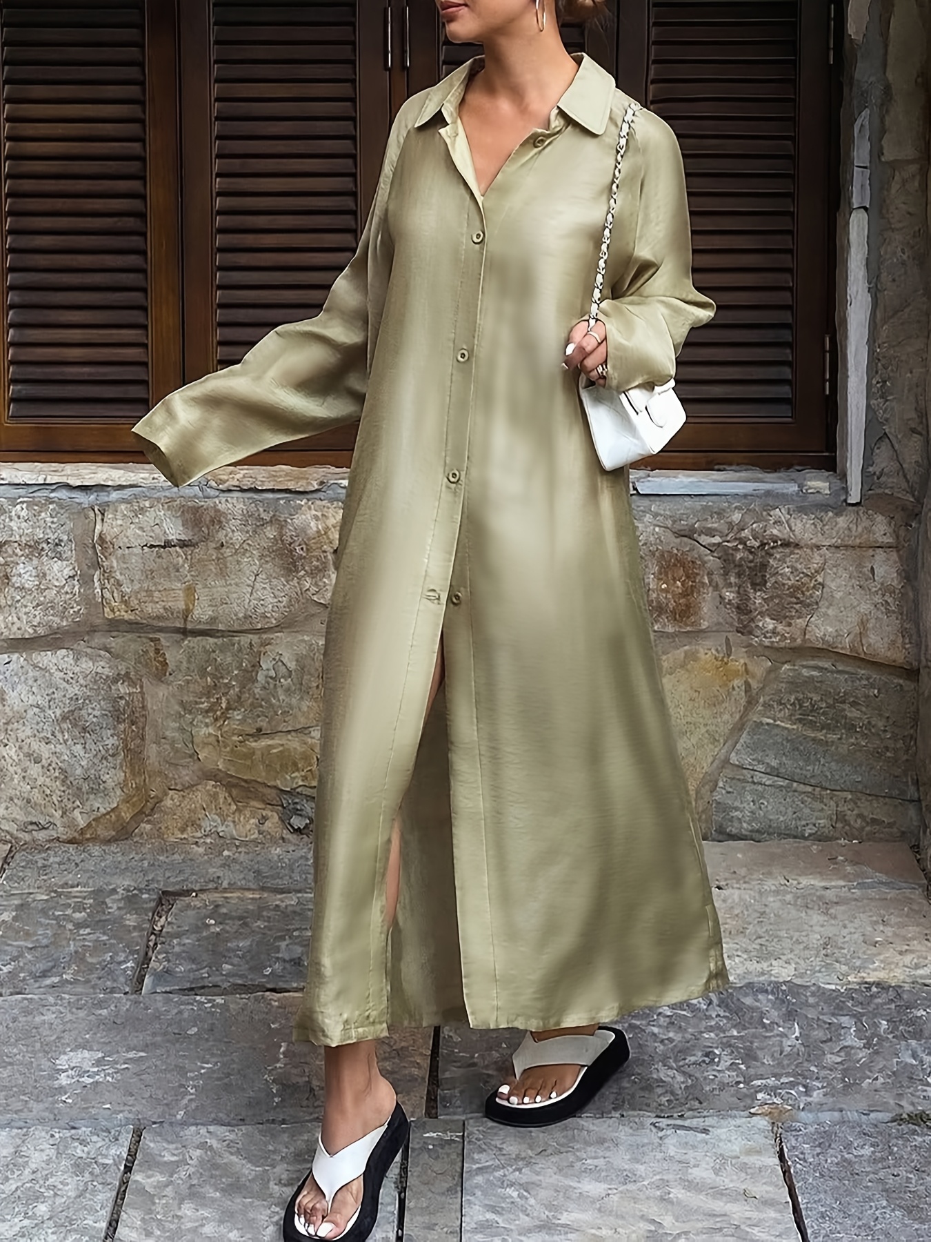strapless open back dress Buy No Nasties Olive Stripe Organic Cotton Shirt Dress For Women Online main image 0