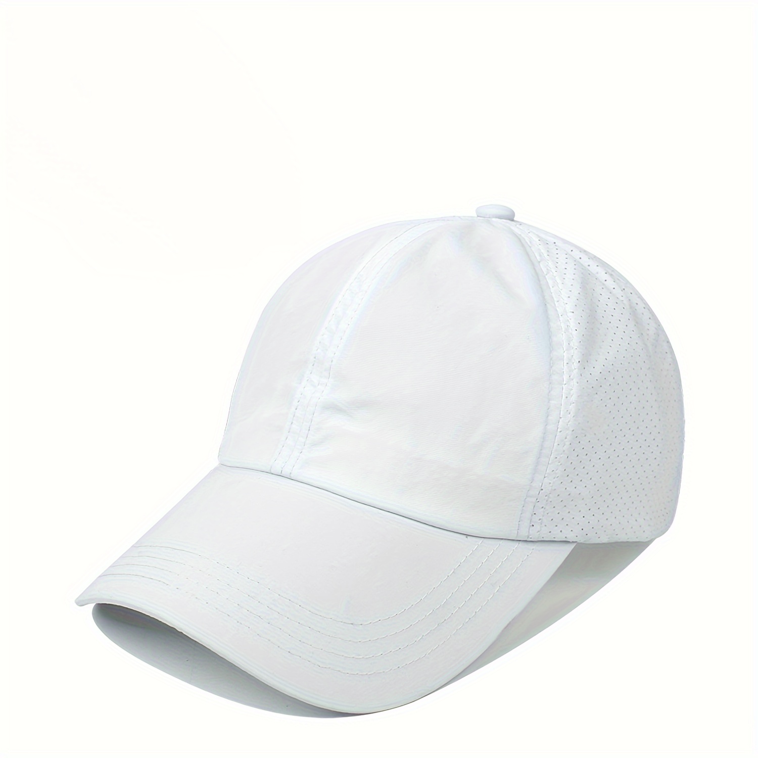 Outdoor Sports Ponytail Baseball Cap Breathable Mesh Cap White