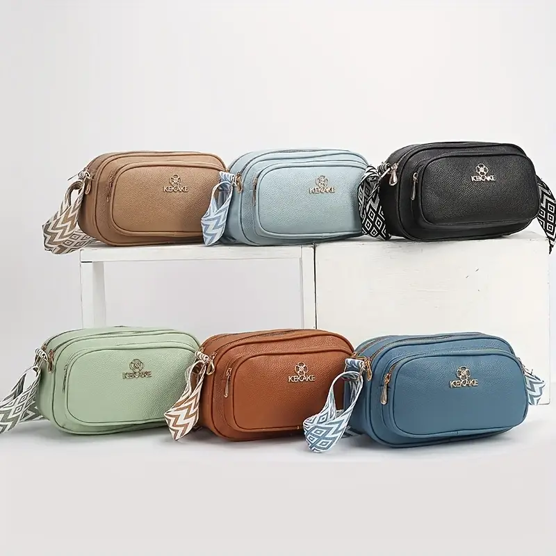 an elegant and versatile small square bag for women a49 made of pu material shoulder bag reading bag mobile phone bag three zippers three storage can store mobile phones wallets coin purses etc suitable for etc details 9