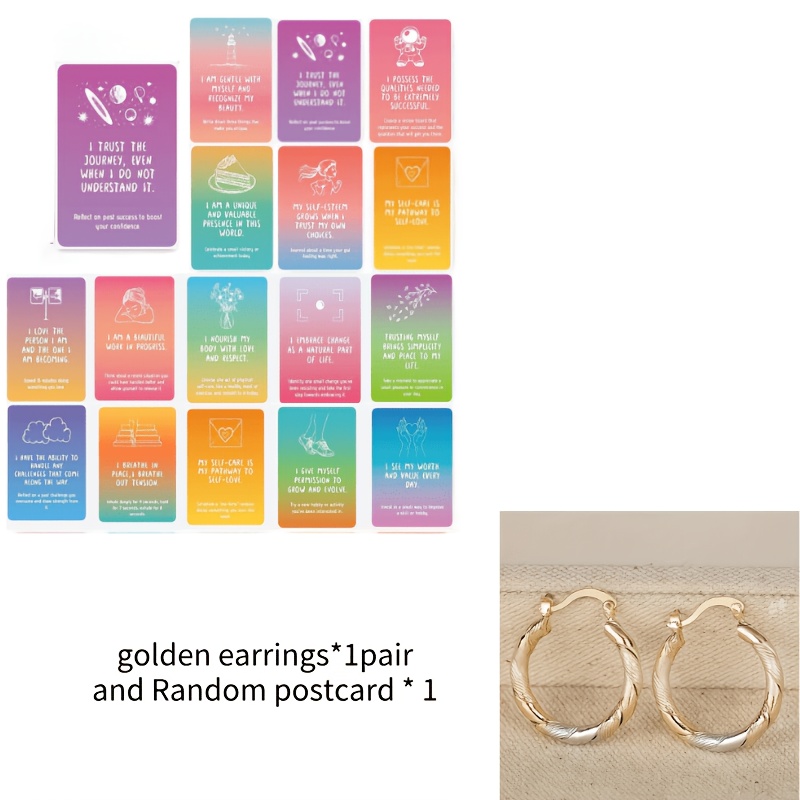 TEMU 1 Pair Elegant Classic Twist Earrings For Women Design Comfortable Wear Fashion Jewelry Perfect Gift For Style Lovers And Random Postcard