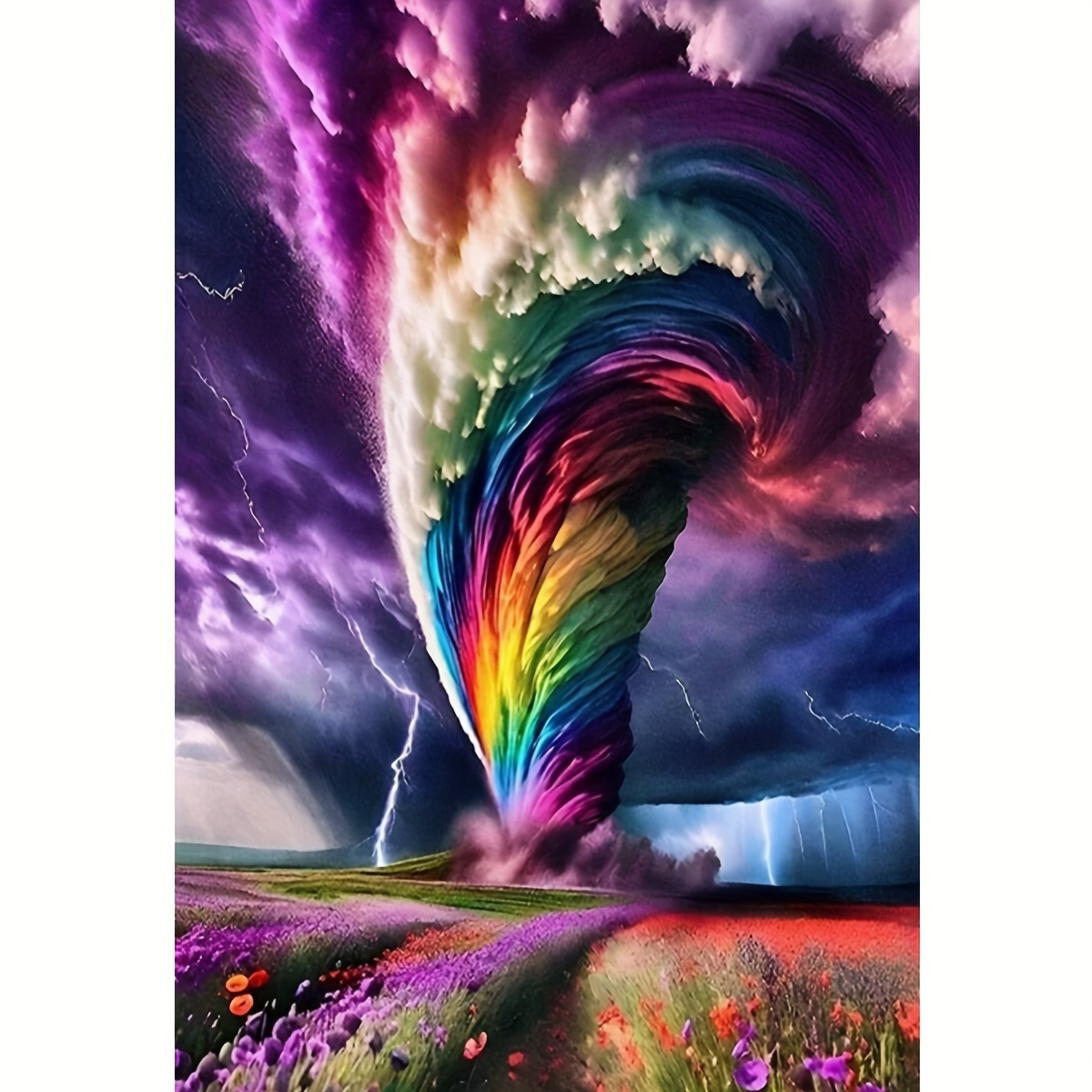 

1pc Colorful Hurricane Landscape Pattern Diamond Art Painting Kit 5d Diamond Art Set Painting With Diamond Gems, Arts And Crafts For Home Wall Decor. No Frame (20x30cm/7.87x11.8inch)