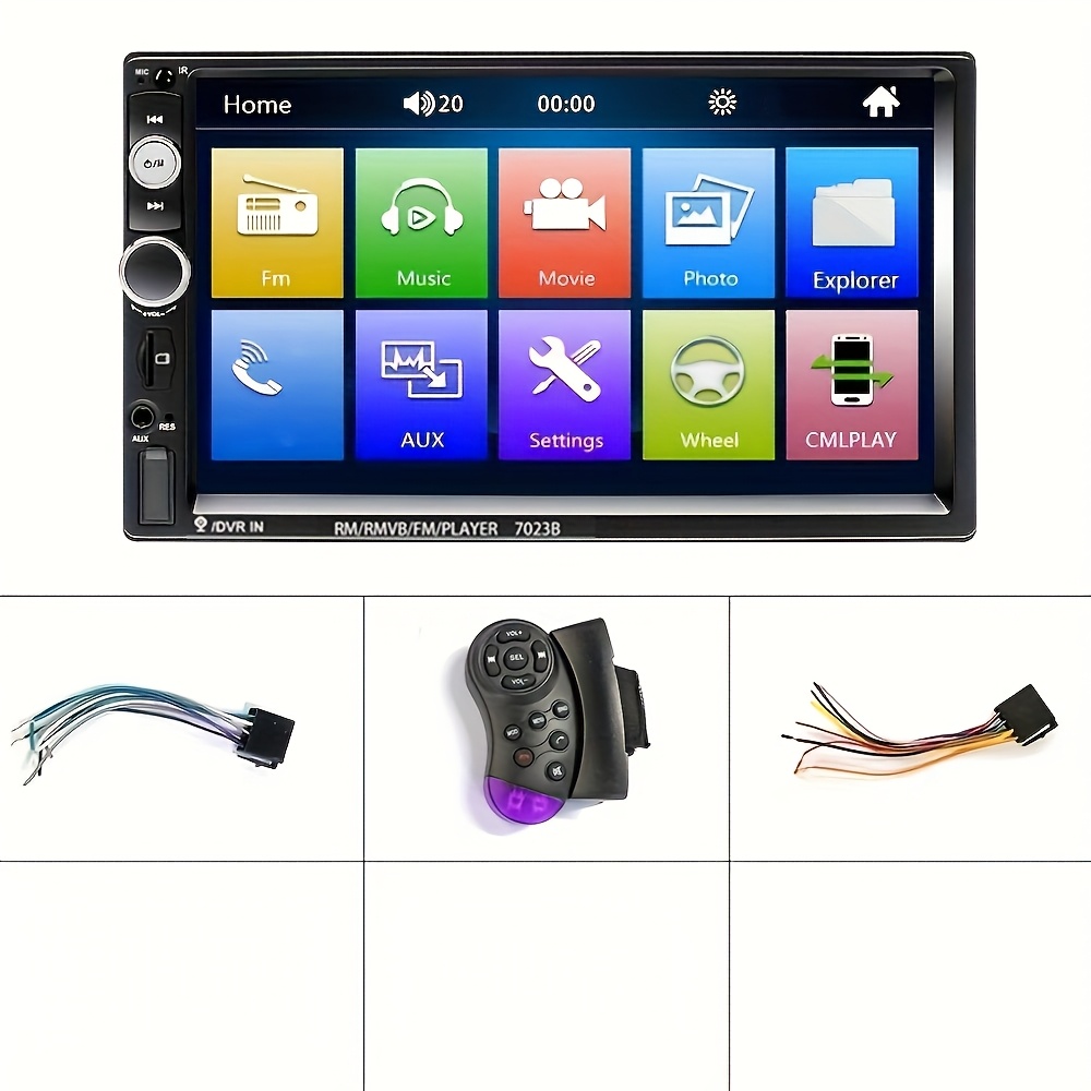 TEMU Hikity Double Din Car Stereo Featuring A 7-inch Touch Screen, Compatible With Aux/usb/tf Card//steering Wheel Control, Plus An Optional Backup Camera, Without Battery