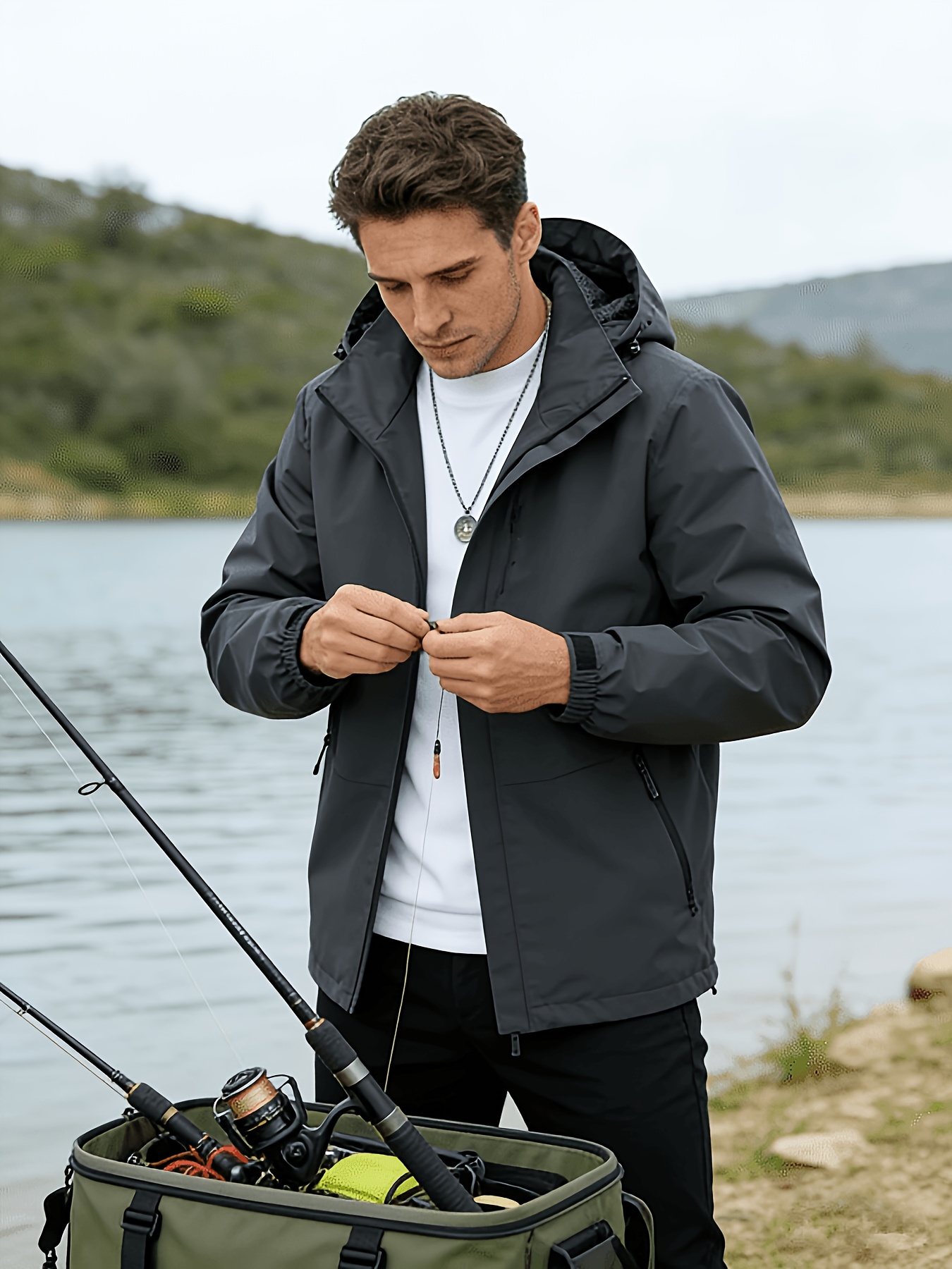 Spring Men's Clothing Sports Zipper Long Sleeve Fashion Loose Solid Camping Sport Casual Outdoor Sports Lightweight Sweatshirts Jacketes Hooded Shell Outdoor Hiking Hoody Jacket Coat for Man Jacket Male