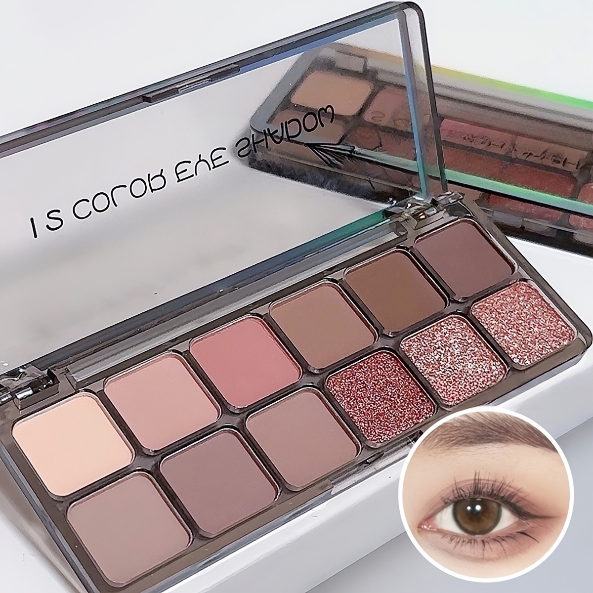 Image of 12-color Eyeshadow Palette, Rose Earth Dual-tone Palette, Featuring A High-end Matte Texture And Pearlescent Shimmer. Glitter Is Exquisitely , Allowing To Endless Charm