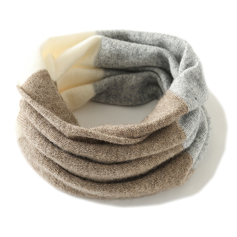 Image of Cashmere Neck Scarf Warm -block Women's Neck Ring Scarf Three-color Men's Wool Neck Gaiter Cold Protection Neck Shield Faux Collar All-match Accessory